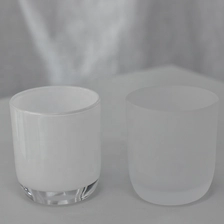 China frosted glass candle jar matte white glass candle vessels manufacturer manufacturer