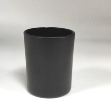 China matte black glass candle vessel, cylinder glass votive candle holders manufacturer