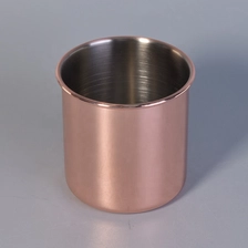 China Cylinder Orange Metal Candle Jars Metal candle making vessel for Wedding Decoration use in bulk manufacturer