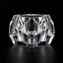 China high white geo cut glass tealight candle holders manufacturer