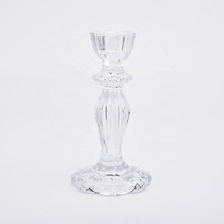 China Clear crystal high candlestick glass votive candelabra living room decorative supplier manufacturer