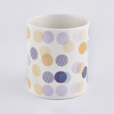 China ceramic candle holders with printing for Spring manufacturer
