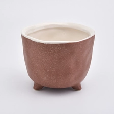 China reddish brown matte ceramic vessel, unique ceramic container big capacity manufacturer