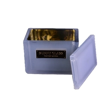 China Sunny luxury square white scented candle glass jar in bulk manufacturer