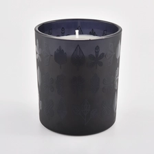 China 12 oz black glass vessel for candle making, frosted black candle jar manufacturer