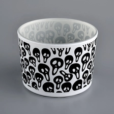 China 12OZ glass candle holders with leopard print manufacturer