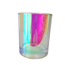 China iridescent candle vessel translucent glass candle holder wedding candle jars manufacturer