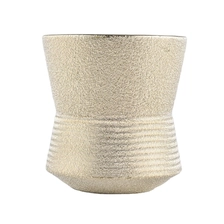 China Metallic gold plating ceramic candle jars manufacturer