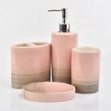 China 4pcs luxury ceramic bathroom toilet accessory sets lotion dispenser home hotel decor wholesales manufacturer