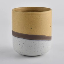 China candle jars empty mattem bicolor round bottom ceramic vessel for candle making manufacturer