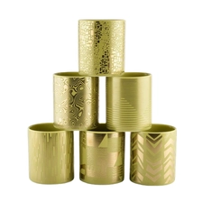 China Sunny design Luxury custom golden ceramic candle vessel containers 10oz manufacturer
