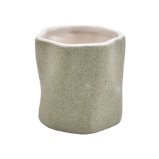 China Personalized empty frosted ceramic candle holder in bulk manufacturer