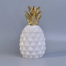 China Pineapple-shape Geo cut ceramic votive candle container customized candle holders with lid home decor suppliers manufacturer