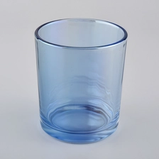 China light blue glass candle vessel ffor home deocr, popular glass candle holders manufacturer