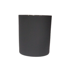 China matte black glass candle vessel, cylinder glass candle holder 12 oz manufacturer