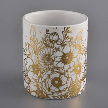 China white ceramic candle jars with gold printing manufacturer