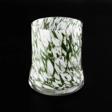 China green glossy glass vessel glass candle jar hand made glass jar candle home decoration manufacturer
