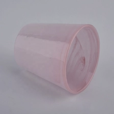 China pink hand made glass candle jars manufacturer