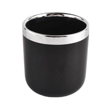 China glossy black luxury ceramic candle jars manufacturer