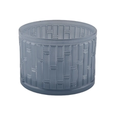 China Blue glass candle container, empty glass candle holder for home decor manufacturer