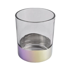 China clear glass candle jars with iridescent bottom manufacturer