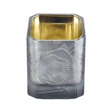 China Wholesales China Trapezoid votive grey glass candle jars 8oz 10oz 12oz manufacturer