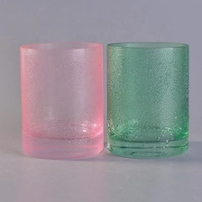 China Wholesales Pink Rain Drop empty custom Glass Candle Jars Home Decoration manufacturer