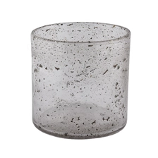 China hand made glass candle holders with air bubble finish manufacturer