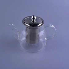 China Wholesales glass borosilicate tea pot with Stainless Steel Infuser and handle manufacturer