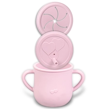 China Benhaida Factory Direct BPA-freier 2-in-1-Baby-Trainingsbecher mit zwei Griffen und auslaufsicherem Silikon-Snackbecher mit Strohhalmdeckel Hersteller