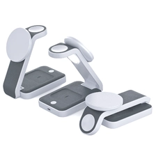 China Musthong Factory Price Compact Foldable Magnetic Wireless Charger Stand With Touch Night Light For iPhone Apple Watch And AirPods (MH-Q495) manufacturer