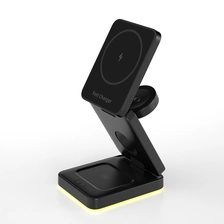 China 4 In 1 Foldable Magnetic Wireless MagSafe Charger Stand With Adjustable Touch Night Light for Apple Watch AirPods And iPhone (MH-Q520) manufacturer