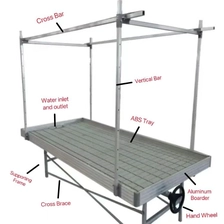 China Aluminum Alloy Rolling Bench Greenhouse with Drain Valve Ebb and Flow Tray Agricultural Grow Benches manufacturer