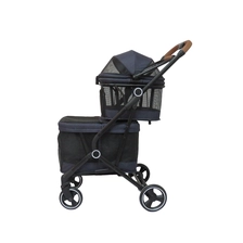 China Doppel -Hundewagen, faltbare Buskatze -Kinderwagen mit 2 abnehmbaren Trägern, Sicherheitsgürtel und waschbarer Stoffabdeckung. Abnehmbare Pads Hersteller