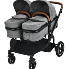 China Europese Twin Stroller Double Seat 3 in 1 Double Stroller Infant en Toddler fabrikant