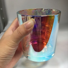 China iridescent glass candle jars and containers for candle making manufacturer
