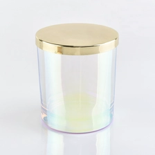 China iridescent glass candle jars and candle vessels for home decorations manufacturer