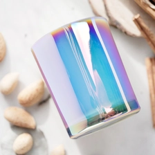 China Iridescent glass candle jars wholesale candle containers manufacturer