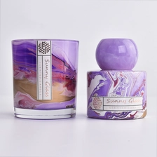 China Wholesale high quality marble glass candle jar and reed diffuser bottle suit for home decor manufacturer