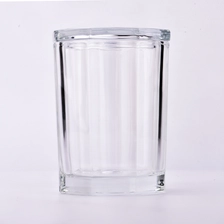 China wholesale 30 OZ octagonal glass candle holder with lid manufacturer