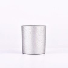China Wholesale 8 oz linear jars with silver effect outside the glass candle holder for weddings manufacturer