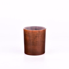 China Wholesale hand effect brown glass candle jars for home improvement manufacturer