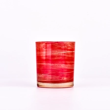 China Wholesale inside spray red outside gold glass candle jar manufacturer