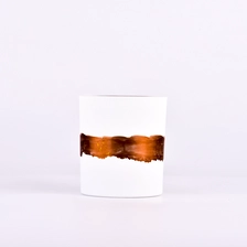 China Luxury custom outside hand-painted color gold lacquer glass candle jar manufacturer