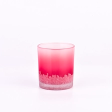 China Wholesale popular custom handmade red snowflake pattern glass candle jars manufacturer