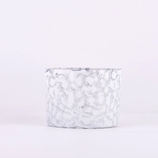 China 510ml gray wide mouth  glass candle holder rock effect manufacturer