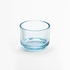 China Good Quality Transparent Blue Glass Jar Empty Candle Vessel for Candle Packaging manufacturer