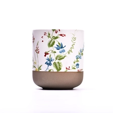 China Fancy Decal 10oz Ceramic Cup Scented Candle Vessel for Decoration manufacturer