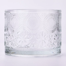 China Luxury Style Customize Color Textured Glass Vessel Scented Candle Jar manufacturer
