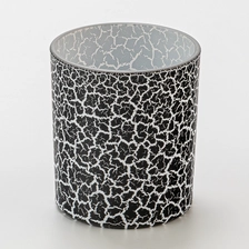 China Creative Black Crack Design Glass Candle Jar 290ml Empty Scented Candle Holder manufacturer